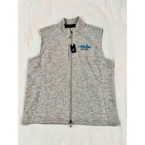 Johnnie-O Performance Denalis Vest Mens Large Light Gray Full Zip Epsilon Energy